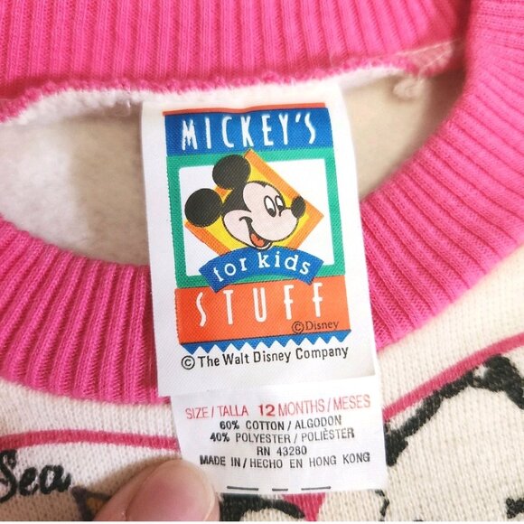 NWT Vtg 90s Disney Minnie Mouse Baby Set 12M Sweatshirt Pants Retro Hong Kong - Picture 5 of 7